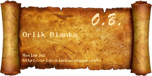 Orlik Bianka névjegykártya